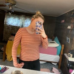 pink stripped long sleeve